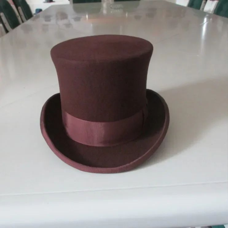 Men's Wool Fedora Hat - Classic Top Hat with Strap, Elegant Steampunk Panama Cap for Gentleman, Unisex Versatile Fashion