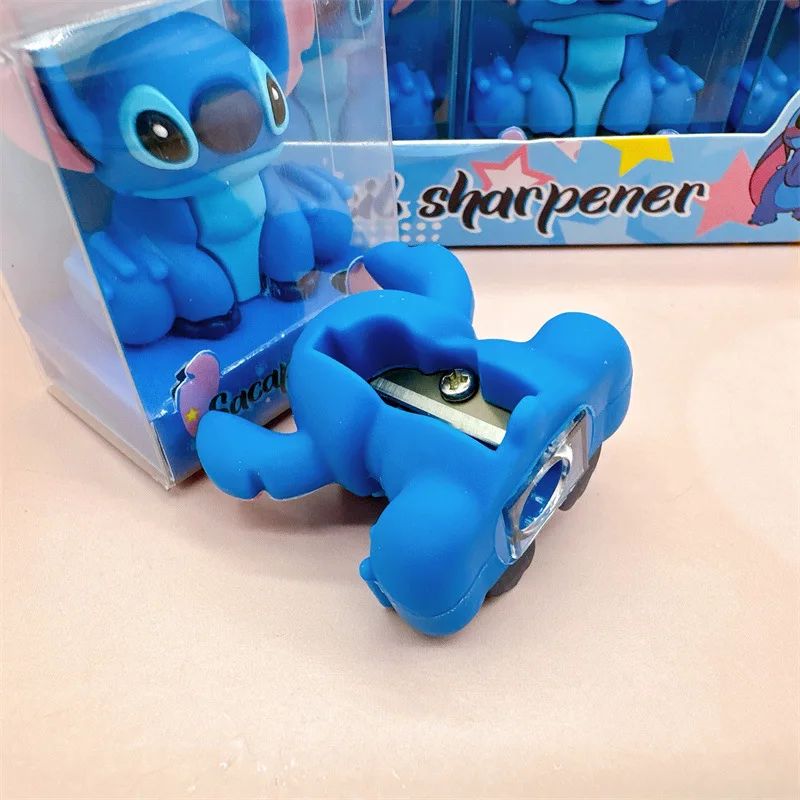 Apontadores de Lápis Disney Stitch MINISO Anime Desenho Animado Fofo Estudantes Material Escolar Papelaria Menina&Criança Presentes de Feriado