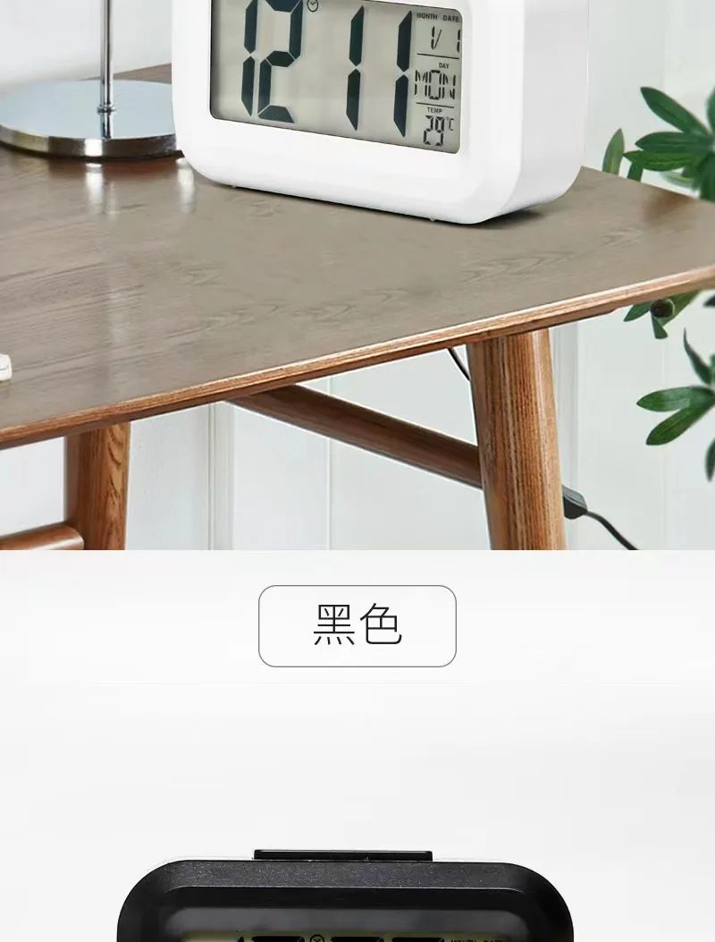 Bedside Table Alarm Clock Date Temperature Function Children's Bedroom Clock Home Offices Desktop Clock Desk Decor Digital Child