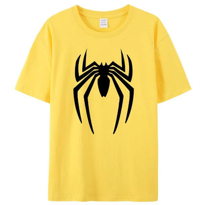 Summer Spider Men's T-Shirt Short Sleeve Sport Cartoon Hero Tops Tees Oversized Streetwear Casual T Shirts Designer Men Clothing