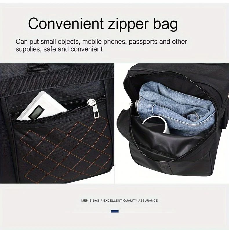 Men Nylon Travel Duffel Bag Large Capacity Handbag Portable Outdoor Carry Luggage Convenient Practical Male's Weekend Gym Bag