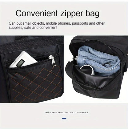 Men Nylon Travel Duffel Bag Large Capacity Handbag Portable Outdoor Carry Luggage Convenient Practical Male's Weekend Gym Bag