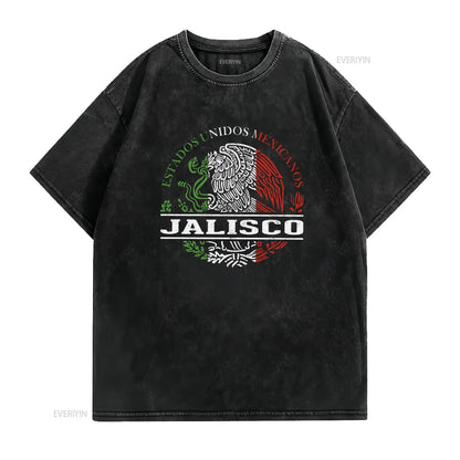 Jalisco Mexico T Shirt Travel vintage Washed Breathable fashion Stylish Comfortable designer clothes Slightly Versatile Soft