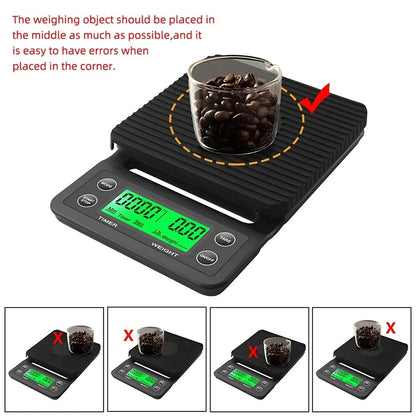 1 peça 3kg 5kg Balança de Café Gotejamento com Timer Balança de Cozinha Digital Eletrônica Portátil Balanças Eletrônicas de Alta Precisão LCD