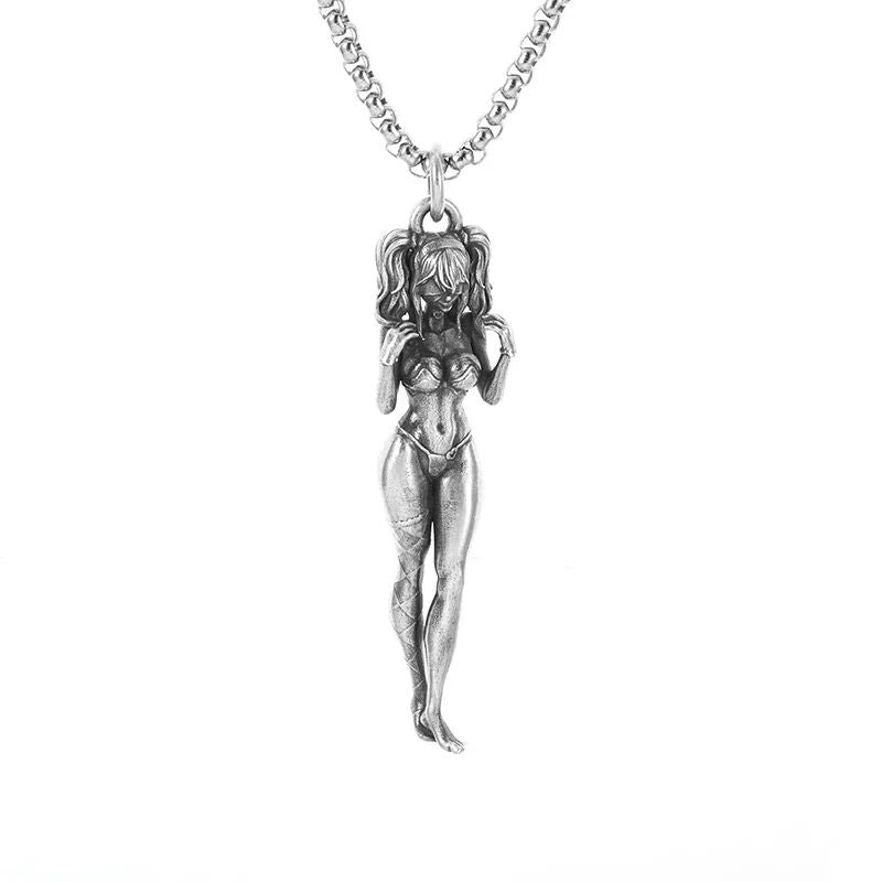 Colar Pingente Ceifador da Morte Gótico Misterioso Diabo Masculino Personalidade Punk Retro Halloween Joias da Moda