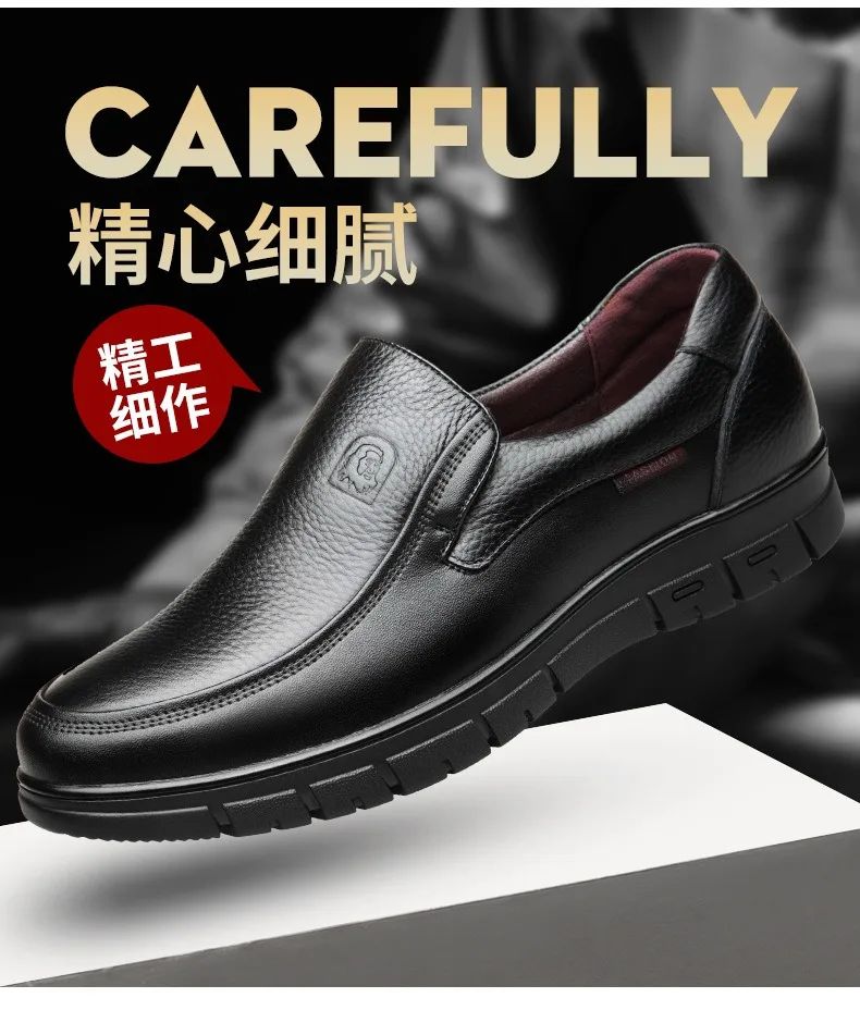 Men Genuine Leather Businenss Loafers Handmade Shoes Non-slip Man Flat Driving Walking Man Soft Luxury Dad Dress Office Shoes