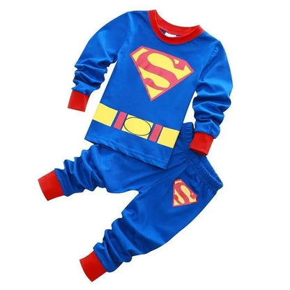 Conjunto de roupa térmica infantil Disney Homem-Aranha Batman Hulk Superman pijama camiseta blusa calça para bebê e criança outono
