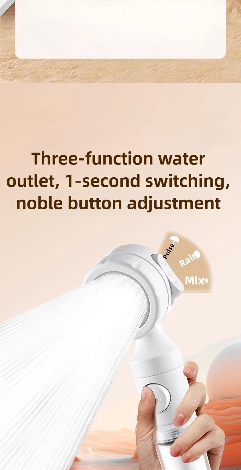 Pressurized Filter Shower Head Water Purifying and Antibacterial Nozzle Portable Shower Head for Traveling Business Trips Hotel