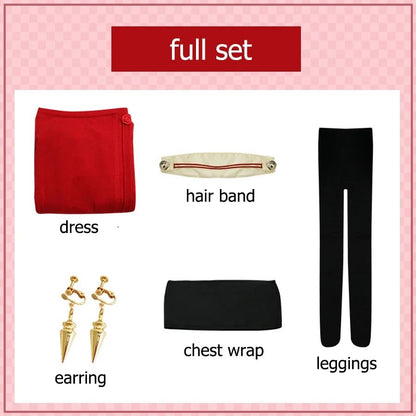 Anime spy x family Yor Forger Cosplay Costumes Red Sweater Dress Suit Casual Wear Black Braid Wig Halloween Costume For Women