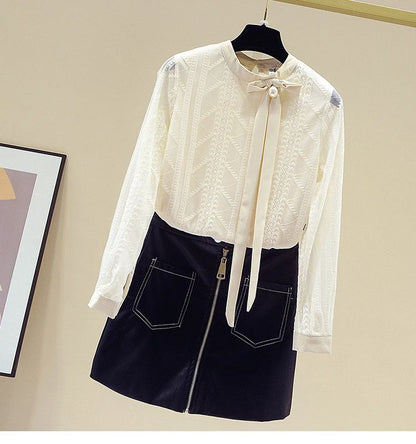 Women Blouse Shirt New Long Sleeve Stand Collar Elegant Lace-up Blouse Shirt Women Tops Blouses Shirts Blusas Camisas 2025 Q687