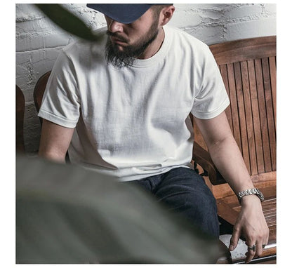 Bronson Heavyweight Seamless Tubular T-Shirt Summer Men's Plain Basic Tee Shirts