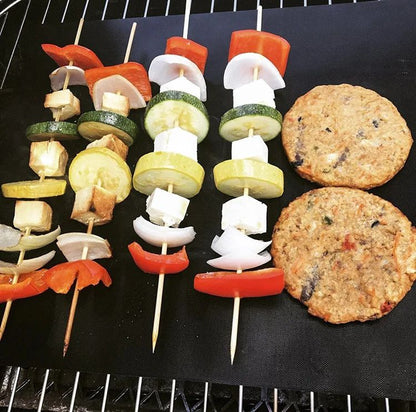 Outdoor Barbecue Mat Boxed Black BBQ Grill Mat Barbecue Baking Non Stick Pad Reusable Cooking Plate Party Mat Tools Accessorie