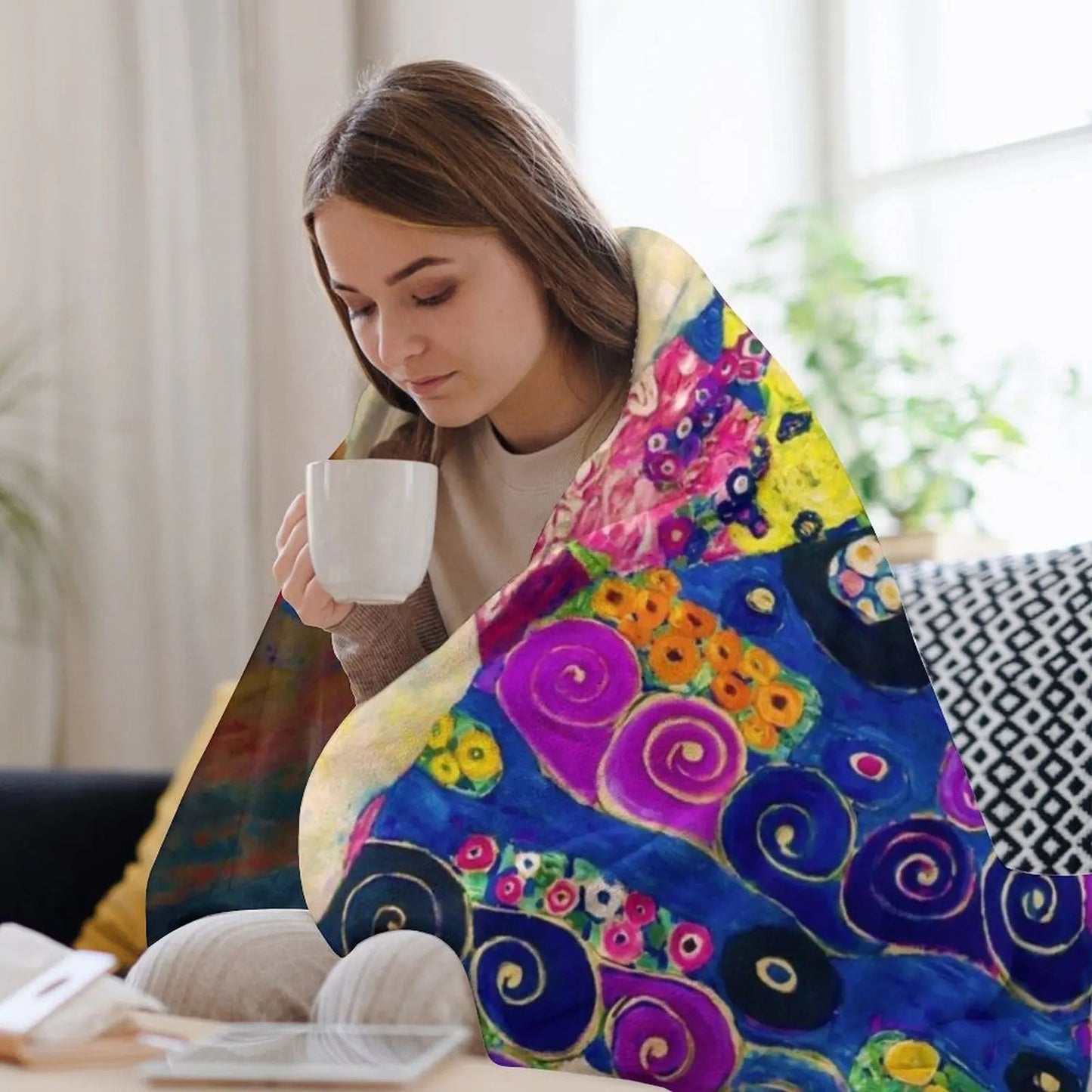 Manta Gustav Klimt Die Jungfrauen (As Virgens) Mantas Felpudas Para Cama Cobertores Decorativos