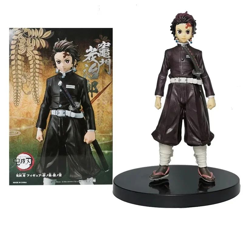 Boneco de Anime Demon Slayer Kimetsu No Yaiba Tanjiro Nezuko Zenitsu Figurine Inosuke Guerreiro Bonecos de Ação Colecionáveis Brinquedo Modelo