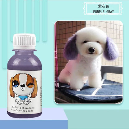 Pasta de Tintura para Pelos de Animais de Estimação Duradoura para Cães, Pasta de Tintura de Poodle Bichon, Removedor de Manchas Coloridas em Pó 100ML