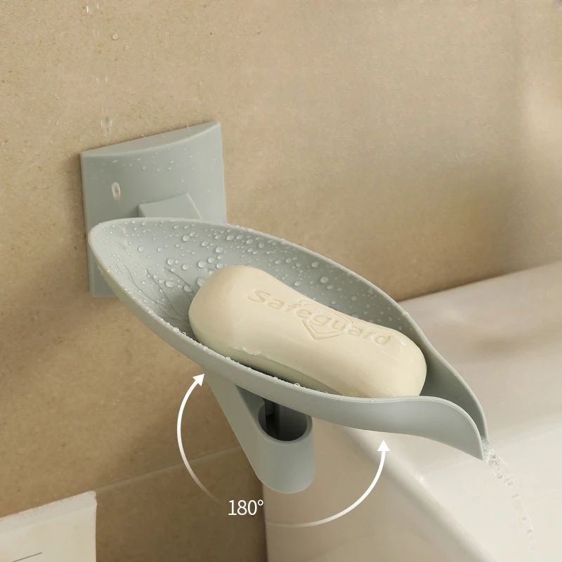 New Leaf Shape Soap Box Drain Soap Holder Box Bathroom Accessories Toilet Laundry Soap Box Bathroom Supplies Tray Gadgets