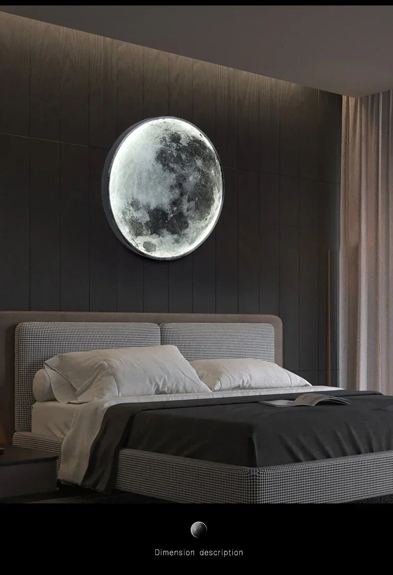 2025 Newest LED Modern Simple Bedside Wall Lamp Net Red Creative Living Room Bedroom Moon Mural New Balcony Stair Aisle Lamps