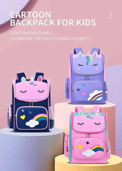 Mochila Escolar Infantil Meninas Ensino Fundamental 1º ao 6º Ano 6-12 Anos de Idade Fofa Leve Impermeável