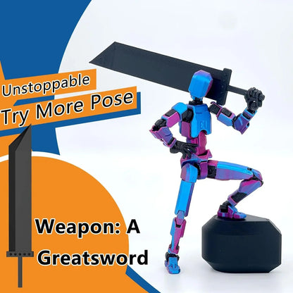 3D Printed Movable Shapeshift Robot Action Figuras 3rd Generation Lucky 13 Figure Toys Dummy DIY Mannequin Decompression Toys