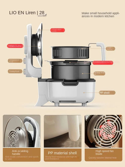 Flip-free air fryer double-layer fryer household large-capacity electric fryer fully automatic French fries machine