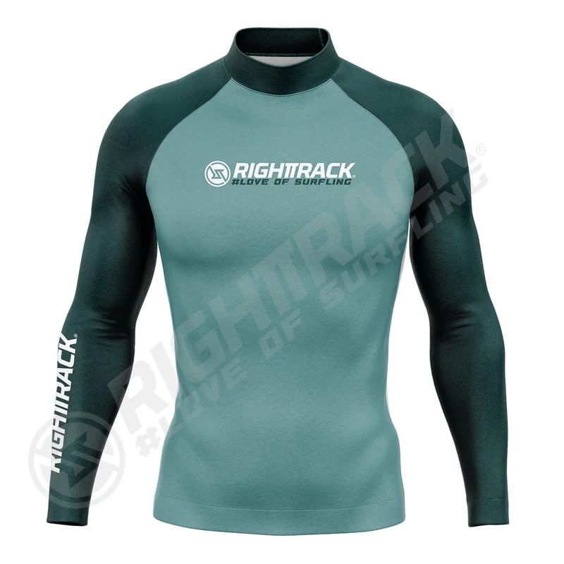 HotSale Men's Surfing Shirt CAMO Lycra Rashguard RIGHTTRACK Surf Sportswear Beach UV Protection Swimwear UPF50  Clothes