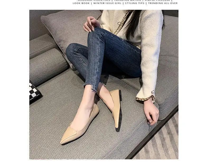 Simple Solid Coloured Women's Flats Classic Fashionable Style Pointed Toe Suitable for Business Office Comfortable To Wear