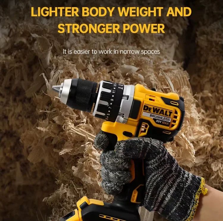 Dewalt DCD796 Parafusadeira/Furadeira de Impacto sem Fio Brushless Parafusadeira Brushless Multifuncional Recarregável Portátil Ferramentas Elétricas 20V a Bateria