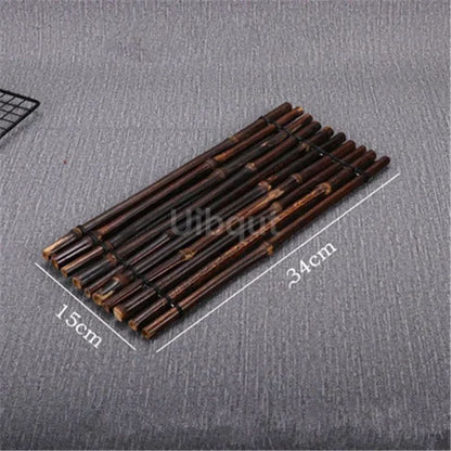 Vintage bamboo sushi dish bamboo fence Japanese Korean fence plate Cuisine Sushi Boats Bamboo Creative Exquisite Sushi Tools