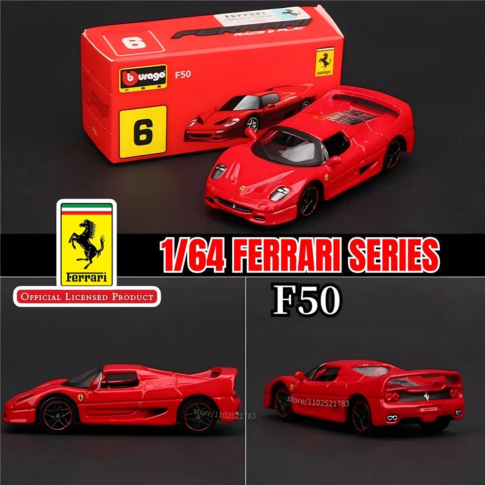 Bburago 1:64 Ferrari 488GTB Réplica de Carro, Escala SF90 F40 F50 458 Enzo Monza Laferrari Miniatura de Brinquedo para Menino