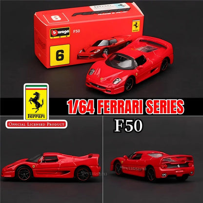 Bburago 1:64 Ferrari 488GTB Réplica de Carro, Escala SF90 F40 F50 458 Enzo Monza Laferrari Miniatura de Brinquedo para Menino