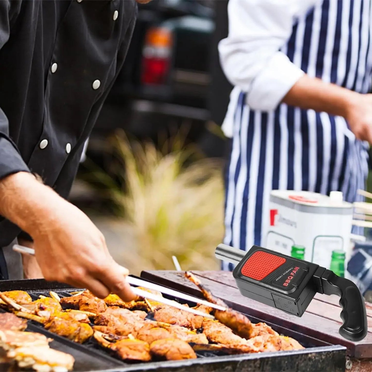 Outdoor Camping Picnic Barbecue Air Blower Portable Handheld Electric BBQ Cooking Fan Air Blower Fire Bellows Tool