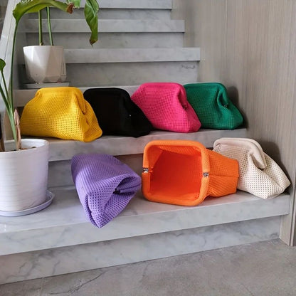Storage Bag Polyester Summer Beach Clutch Bag Soft Elastic Small Crochet Handbag Breathable Large Capacity Purse Party ?????