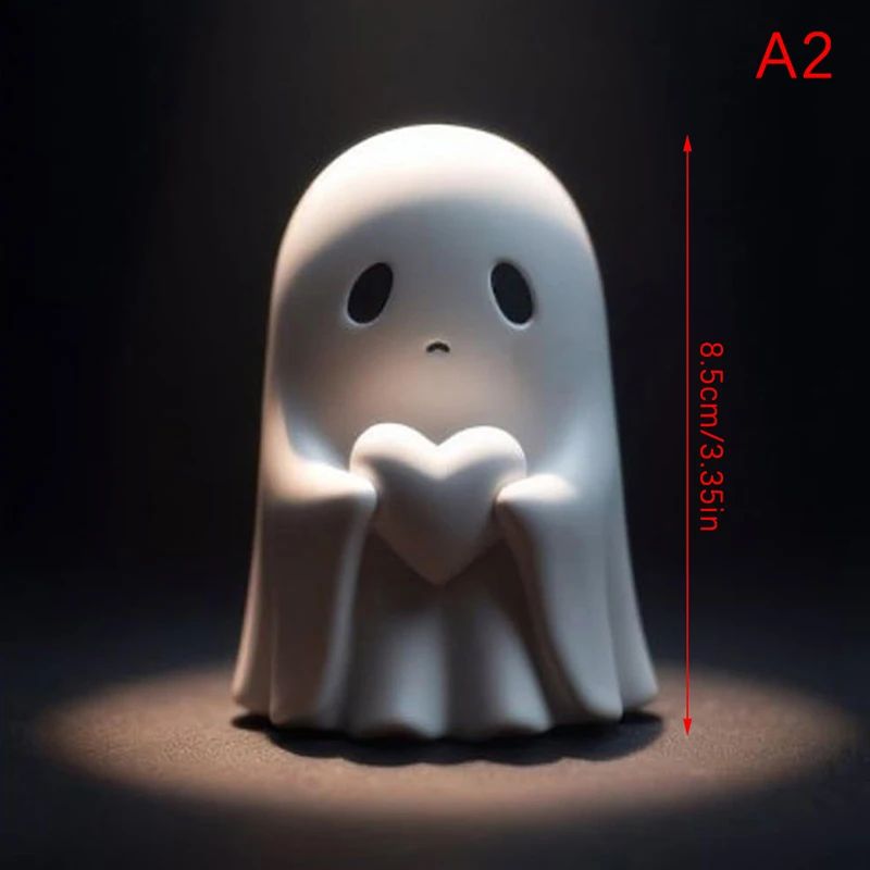 Estátua fofa de fantasma com dedo do meio, estatuetas assustadoras de fantasmas, decorações de casa para feriados, decorações de Halloween? Pequena mini decoração