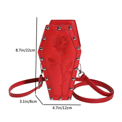 Women Fashion Shoulder Bag Large Capacity Coffin Shaped Casual Satchel Bag Adjustable Strap Spider Web PU Leather Chic Hobo Bag