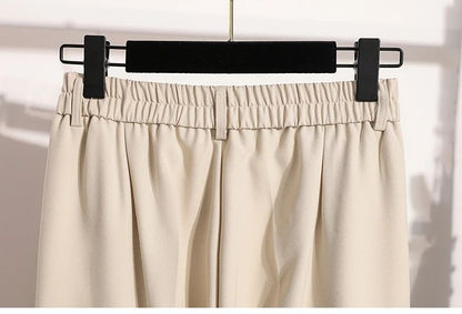 Plus Size Pants Woman 2025 Autumn Winter New Arrival High Waist Suit Pants High Quality Korean Style Straight Trousers