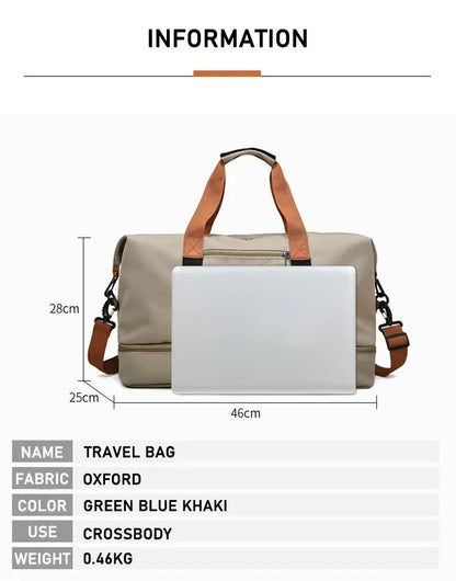 Fashion Travel Bags For Women Large Capacity Men's Sports bag Waterproof Weekend Sac Voyage Female Messenger Bag Dry And Wet