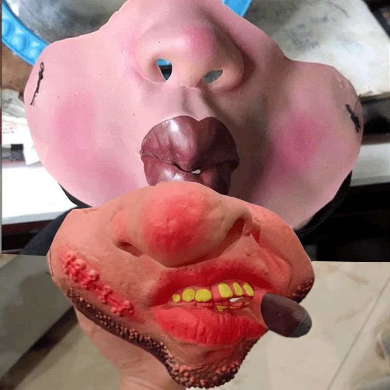 Funny Latex Half Face Masks Adult Clown Mask Horrible Masks Humorous Funny Elastic Band Faced Mask Halloween Party Cosplay Props