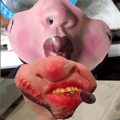 Funny Latex Half Face Masks Adult Clown Mask Horrible Masks Humorous Funny Elastic Band Faced Mask Halloween Party Cosplay Props