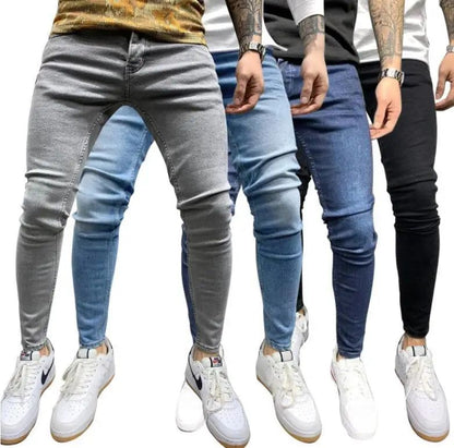 New Style Men's Hip Hop Slim Fit Jeans You And Smooths Your Silhouette Ripped Small Footwear Amazon WISH Badge Plus Size Jeans N