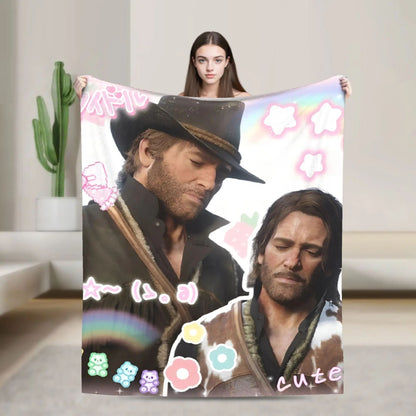 Arthur Morgan Cool Cowboy Movie Blanket  Super Soft Throw for Travel Office Bedding Outdoor Use  Perfect Bedspread Gift