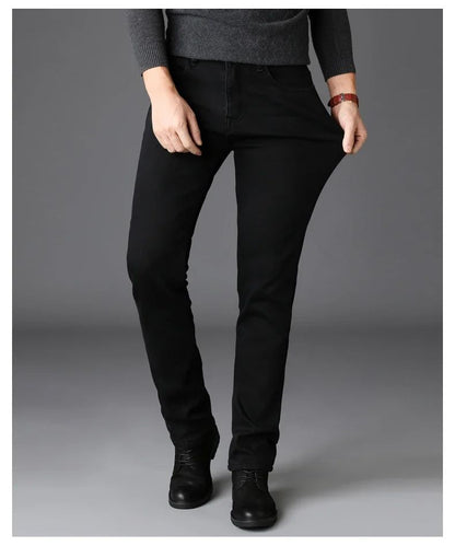 Men Classic Advanced Fashion Brand Jeans Jean Homme Man Soft Stretch Black Biker Masculino Denim Trousers Mens Pants Overalls