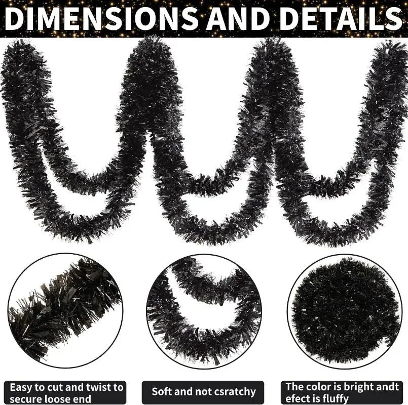 2/20M Christmas Tinsel Garland DIY Xmas Tree Hanging Ornaments Ribbon Wreath Christmas Ornaments Garland DIY Party Decoration