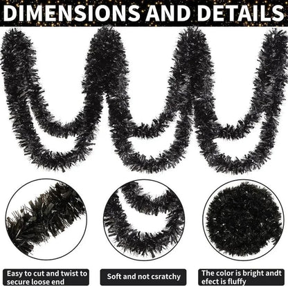 2/20M Christmas Tinsel Garland DIY Xmas Tree Hanging Ornaments Ribbon Wreath Christmas Ornaments Garland DIY Party Decoration