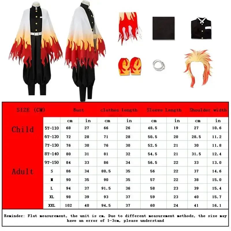 2026 Halloween Rengoku Kyoujurou Cosplay Anime  Cosplay Costume  Kimono Haori Wig Ring
