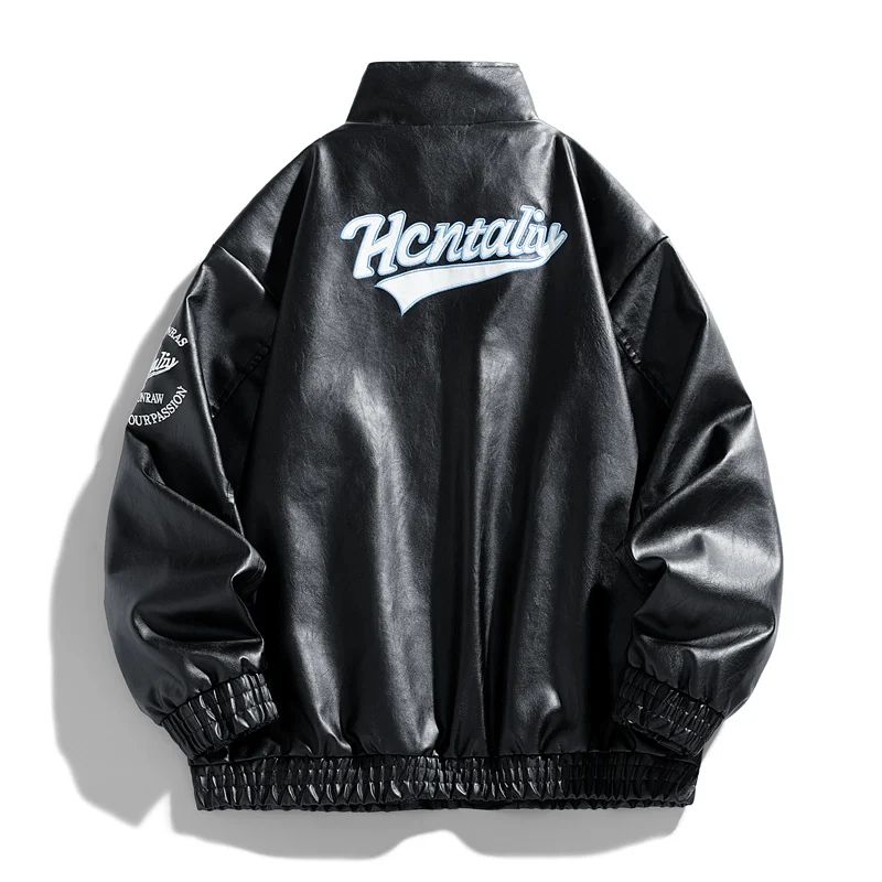 2025 New Men's Leather Jacket Spring Autumn Men Motorcycle Leather High Quality Jacket Coat Male Stand Collar Windproof Overcoat