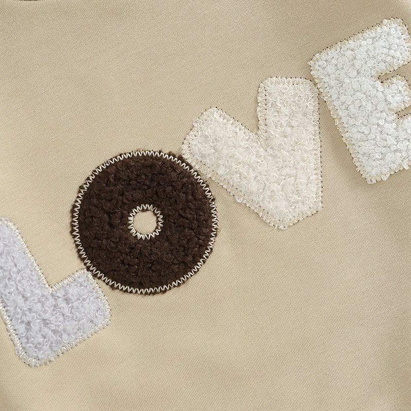 Baby Girl Clothes Newborn Infant Fall Winter Outfits Love Print Long Sleeve Sweatshirts Tops Pants Set 0-24M