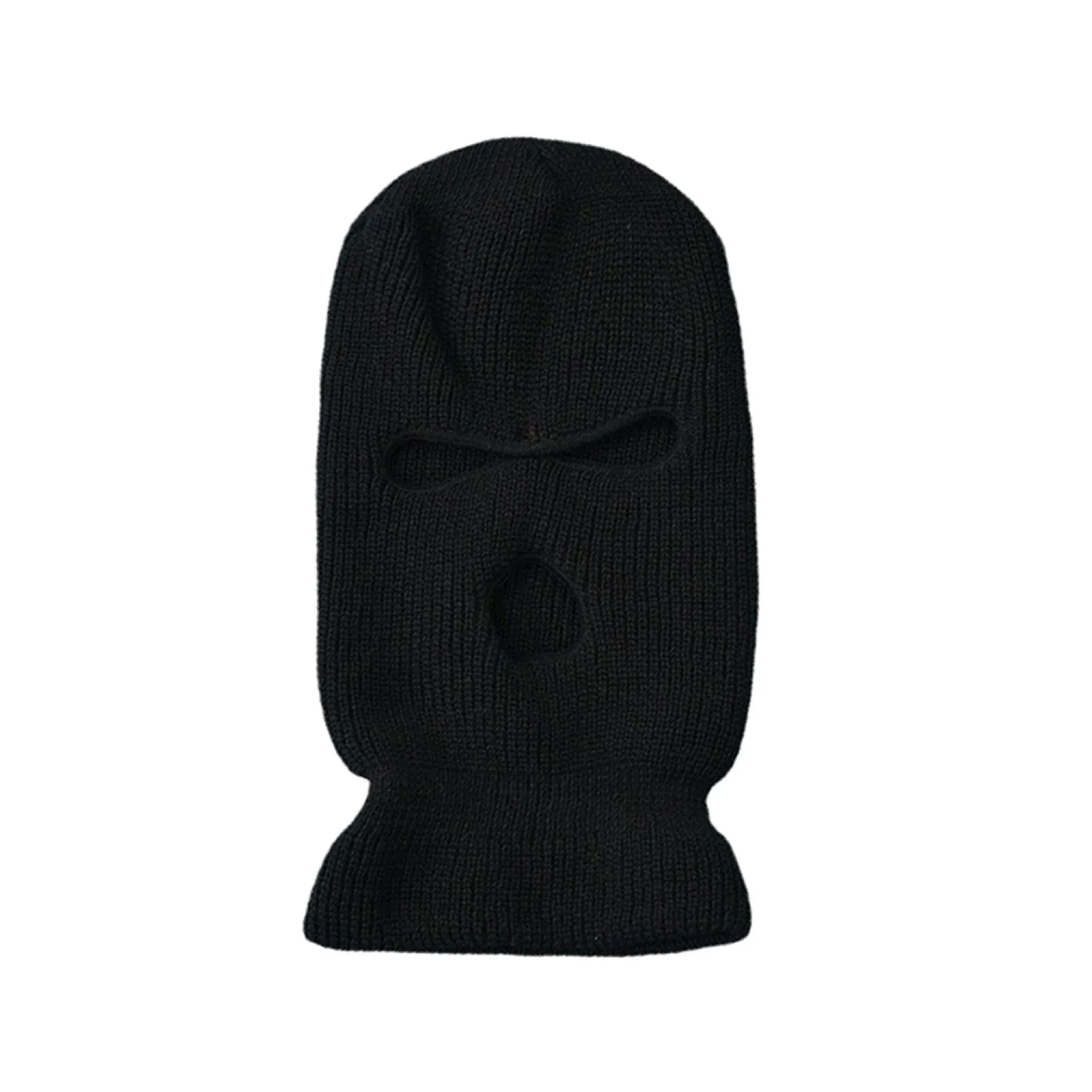 Men's Winter Knitted Balaclava, Windproof Ski Mask, Warm Wool Motorcycle Hat