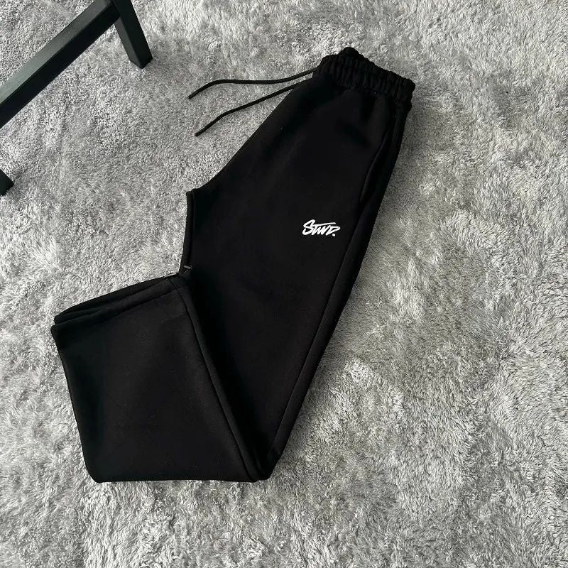 Calça de Moletom Larga Y2K com Estampa de Letras Estilo Streetwear Retrô Americano Harajuku para Mulheres e Homens, Calça de Cintura Alta da Moda, Roupa de Rua Masculina