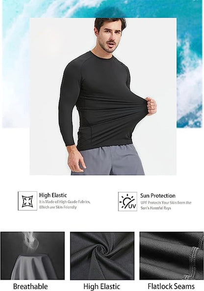 Spider Print Long Sleeve Compression Shirts for Men Gym Workout Rash Guard Undershirts Baselayers Athletic Quick Dry Tees Tops