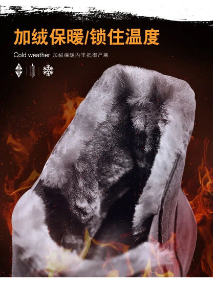 2025 Novas Botas Masculinas de Inverno Quentes de Pelúcia Botas de Couro Casuais de Cano Alto Sapatos de Neve da Moda para o Ar Livre